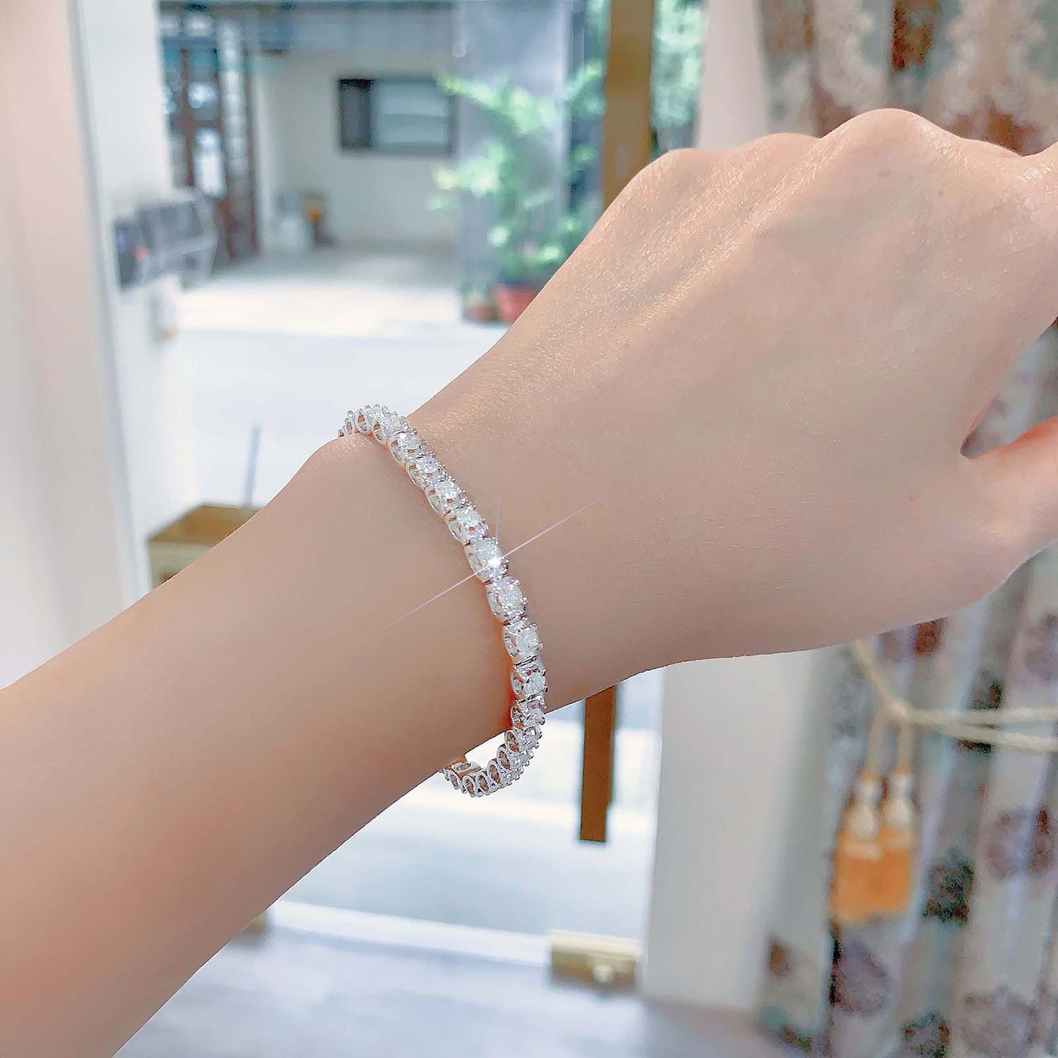 18K天然鑽石-6克拉手鍊