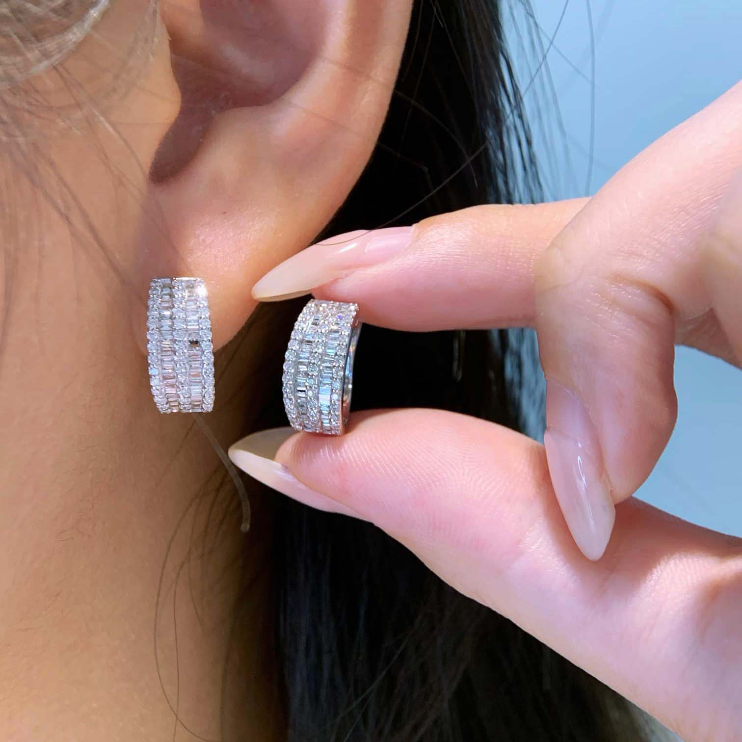 18K天然鑽石-雙排閃耀耳環 - 第6張圖 18K天然鑽石-雙排閃耀耳環