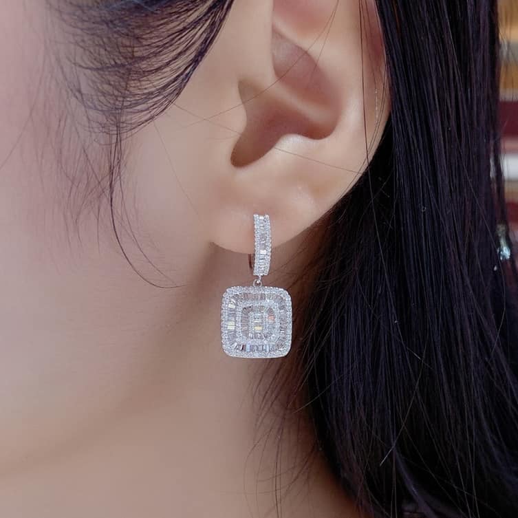 18K天然鑽石-大女主華麗耳環