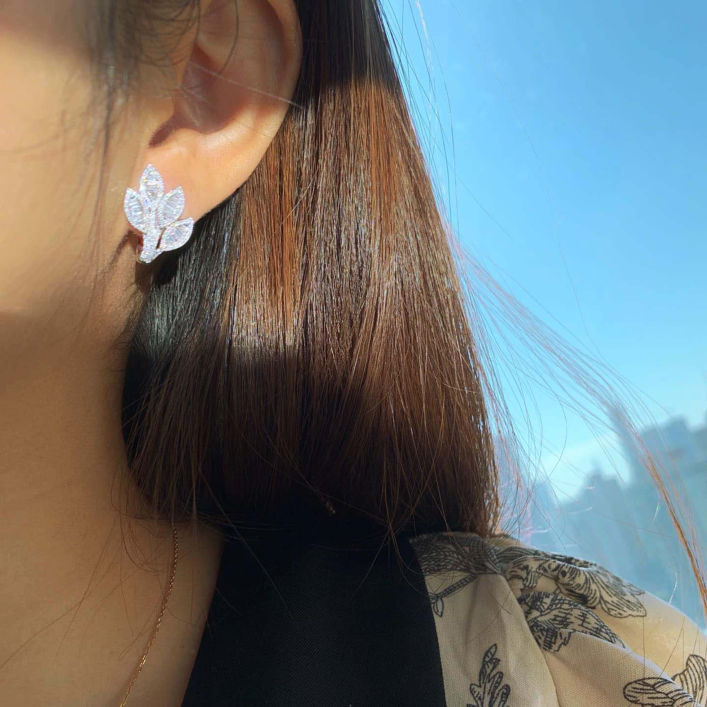 18K天然鑽石-希望之樹耳環