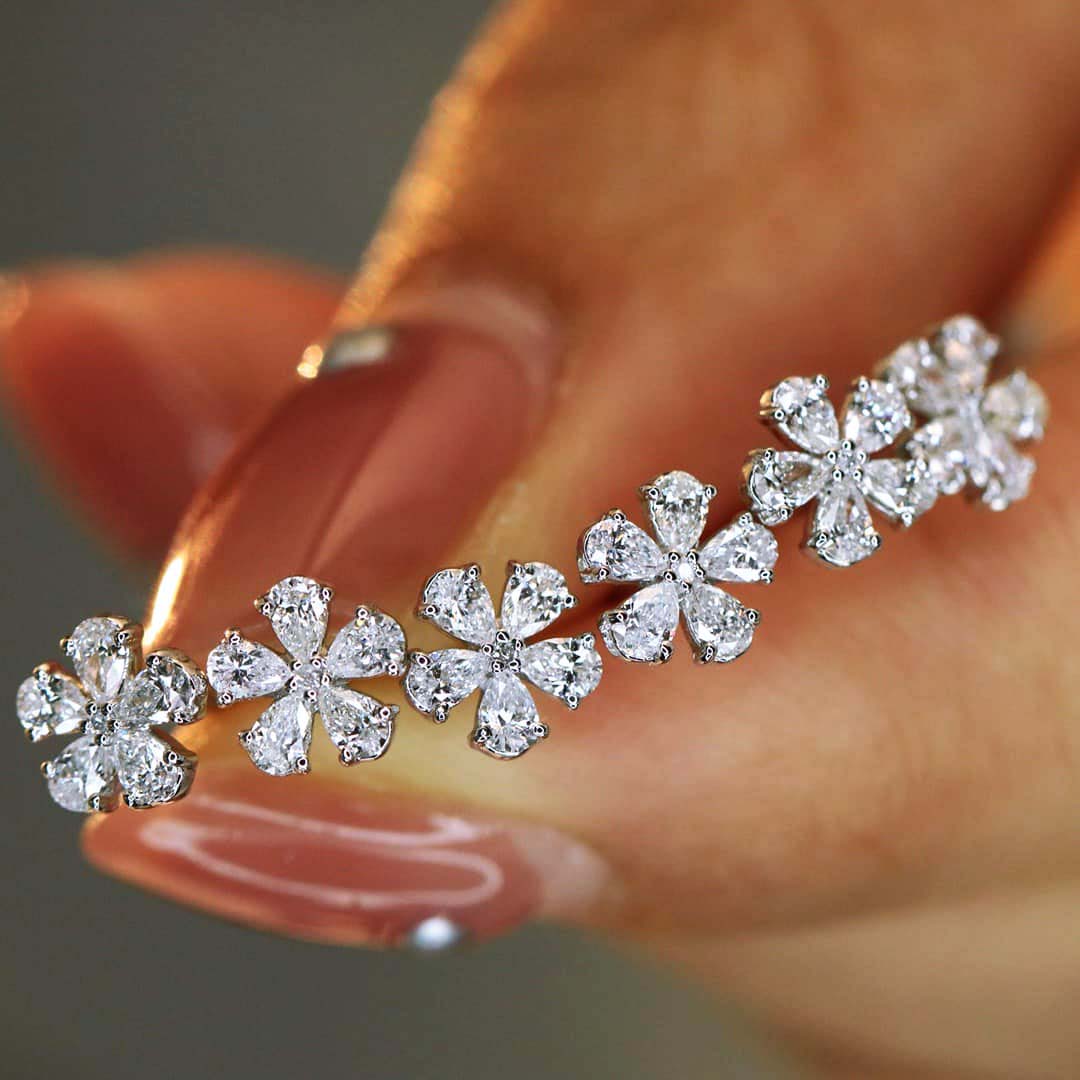 18K天然鑽石-櫻花水滴耳環 - 第3張圖 18K天然鑽石-櫻花水滴耳環