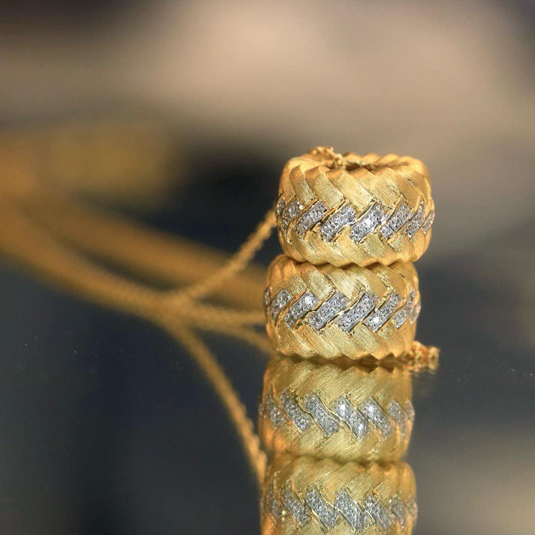 18K天然鑽石-拉絲編織款路路通項鍊