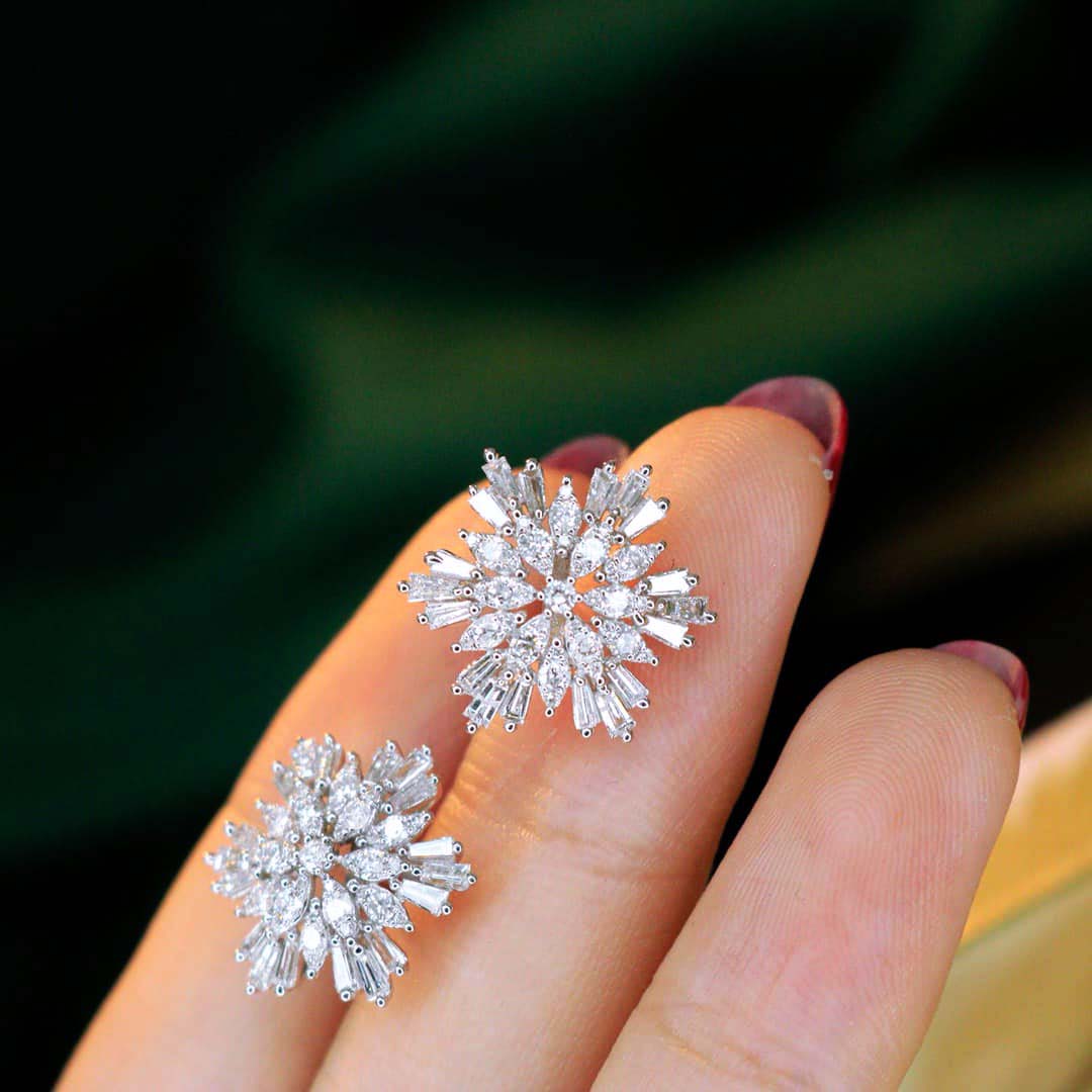 18K天然鑽石-精緻雪花項鍊/耳環 - 第6張圖 18K天然鑽石-精緻雪花項鍊/耳環