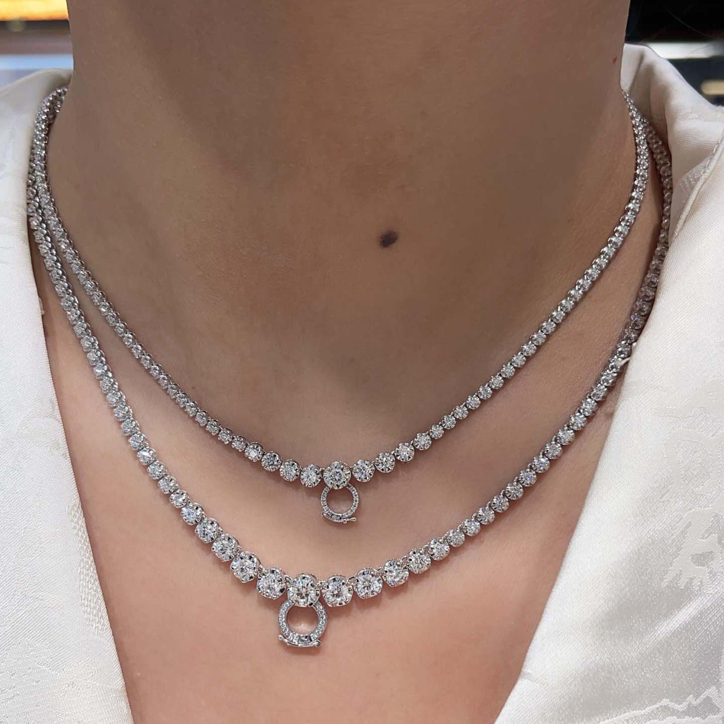 18K天然鑽石-6克拉萬能扣項鍊