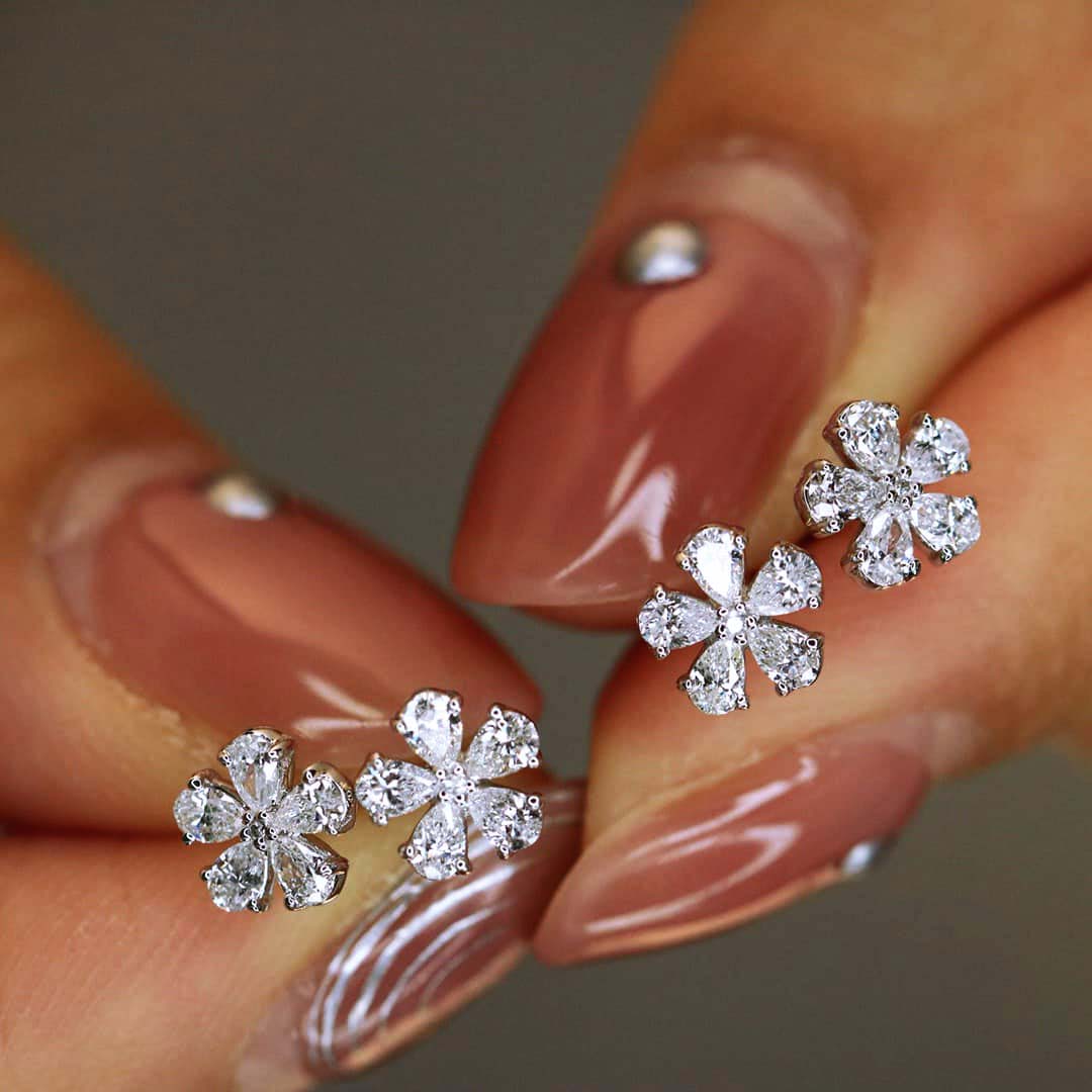 18K天然鑽石-櫻花水滴耳環 - 第4張圖 18K天然鑽石-櫻花水滴耳環