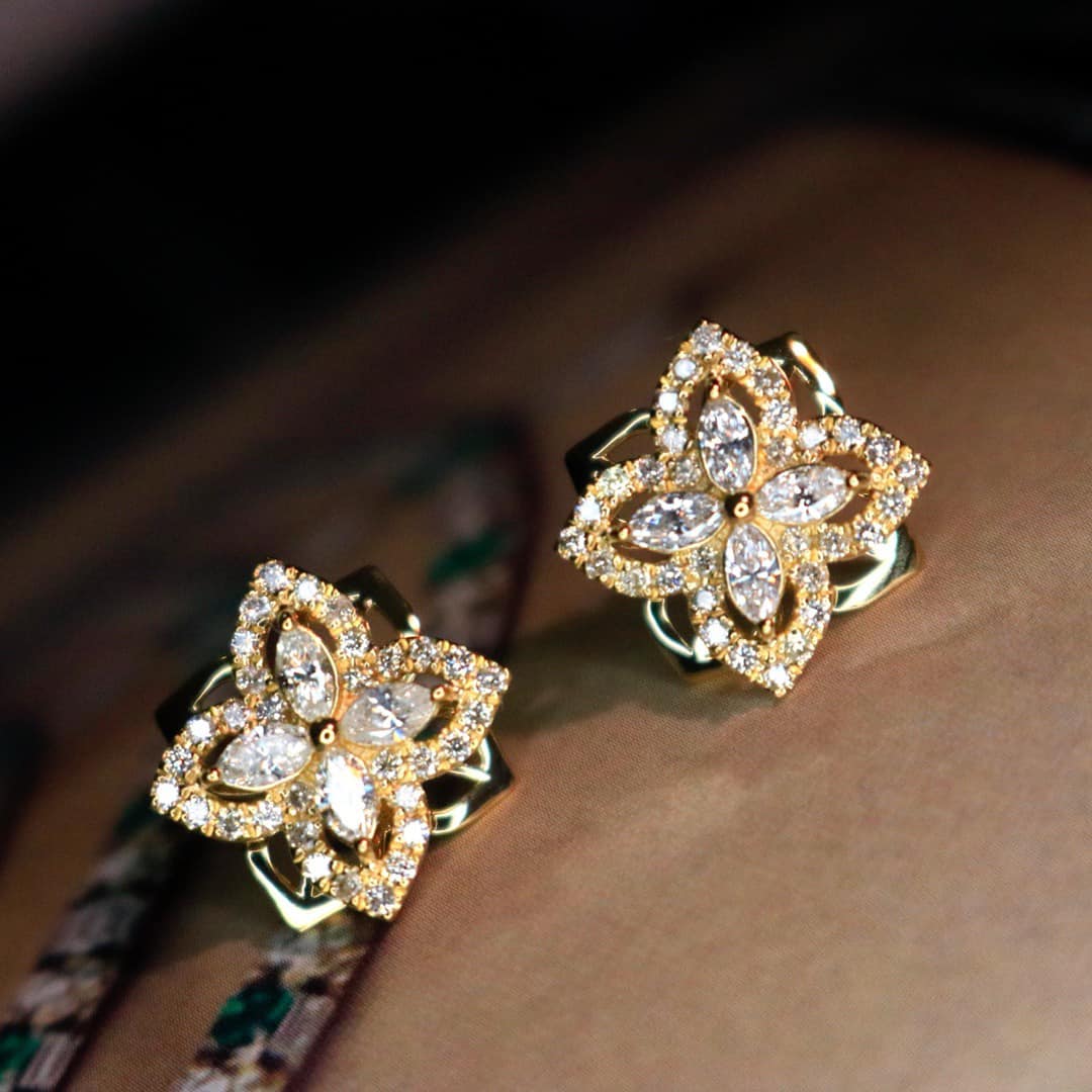 18K天然鑽石-四葉草靈動耳環 - 第3張圖 18K天然鑽石-四葉草靈動耳環