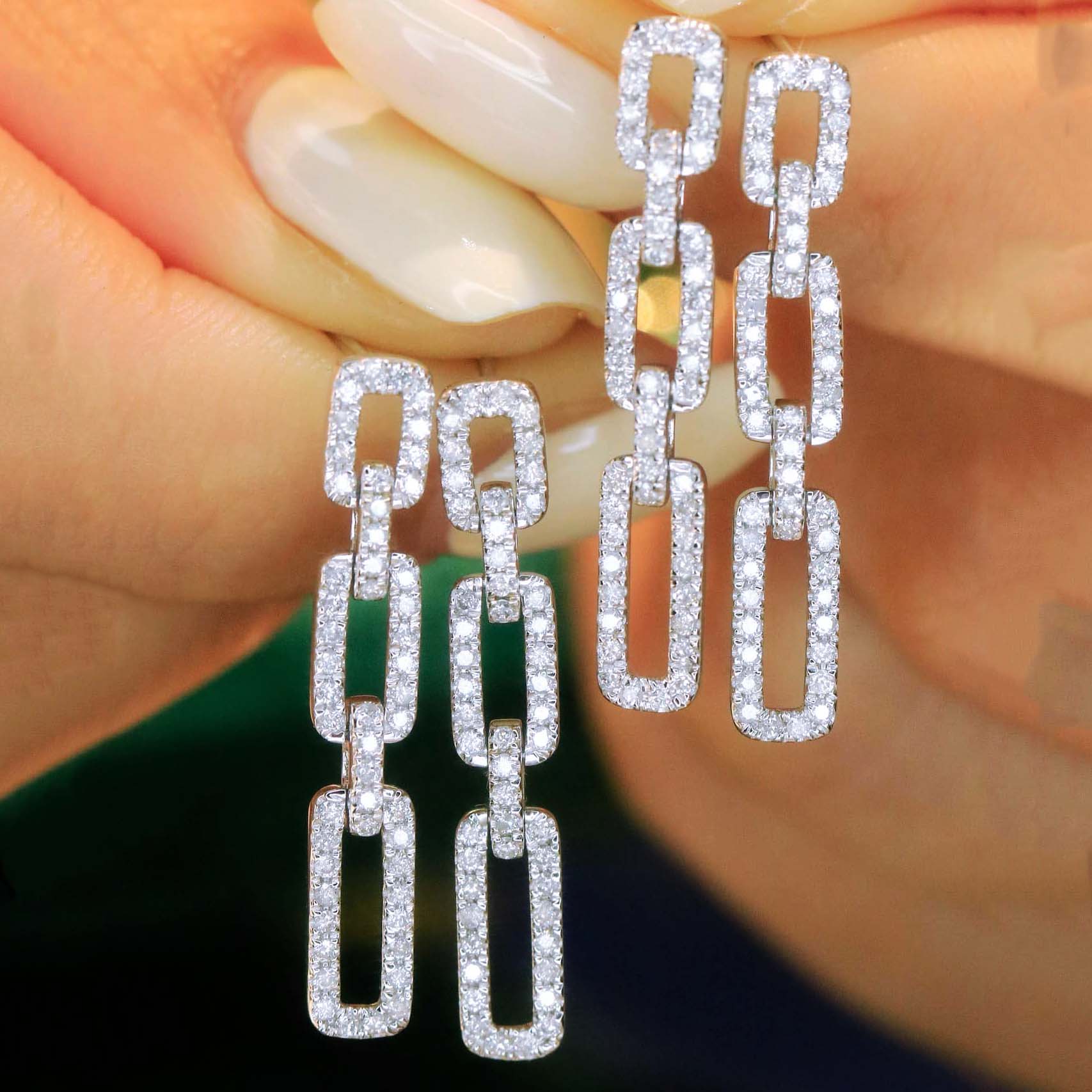 18K天然鑽石-氣質垂墜耳環