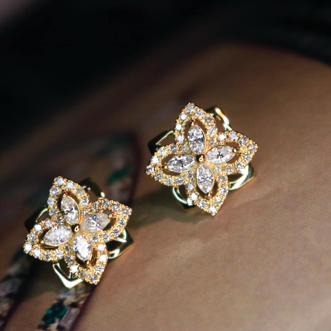 18K天然鑽石-四葉草靈動耳環 - 第4張圖 18K天然鑽石-四葉草靈動耳環