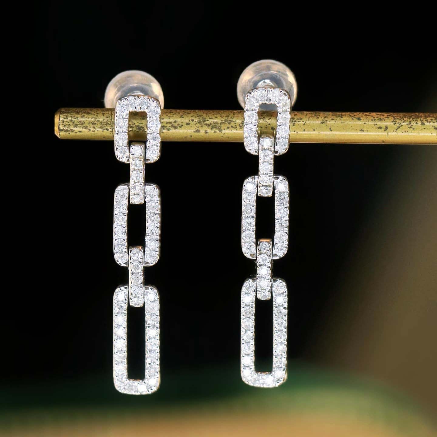 18K天然鑽石-氣質垂墜耳環