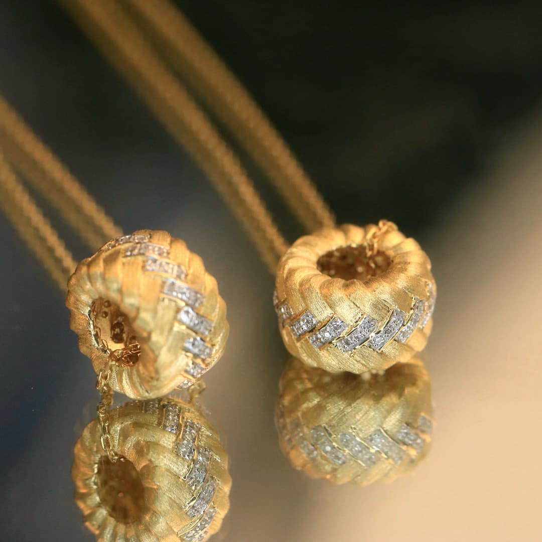 18K天然鑽石-拉絲編織款路路通項鍊