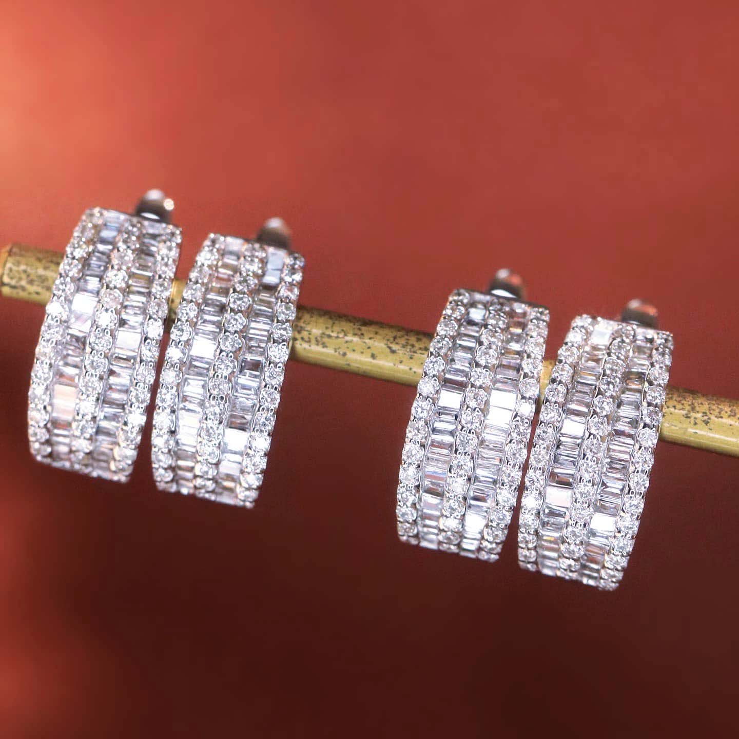 18K天然鑽石-雙排閃耀耳環 - 第3張圖 18K天然鑽石-雙排閃耀耳環