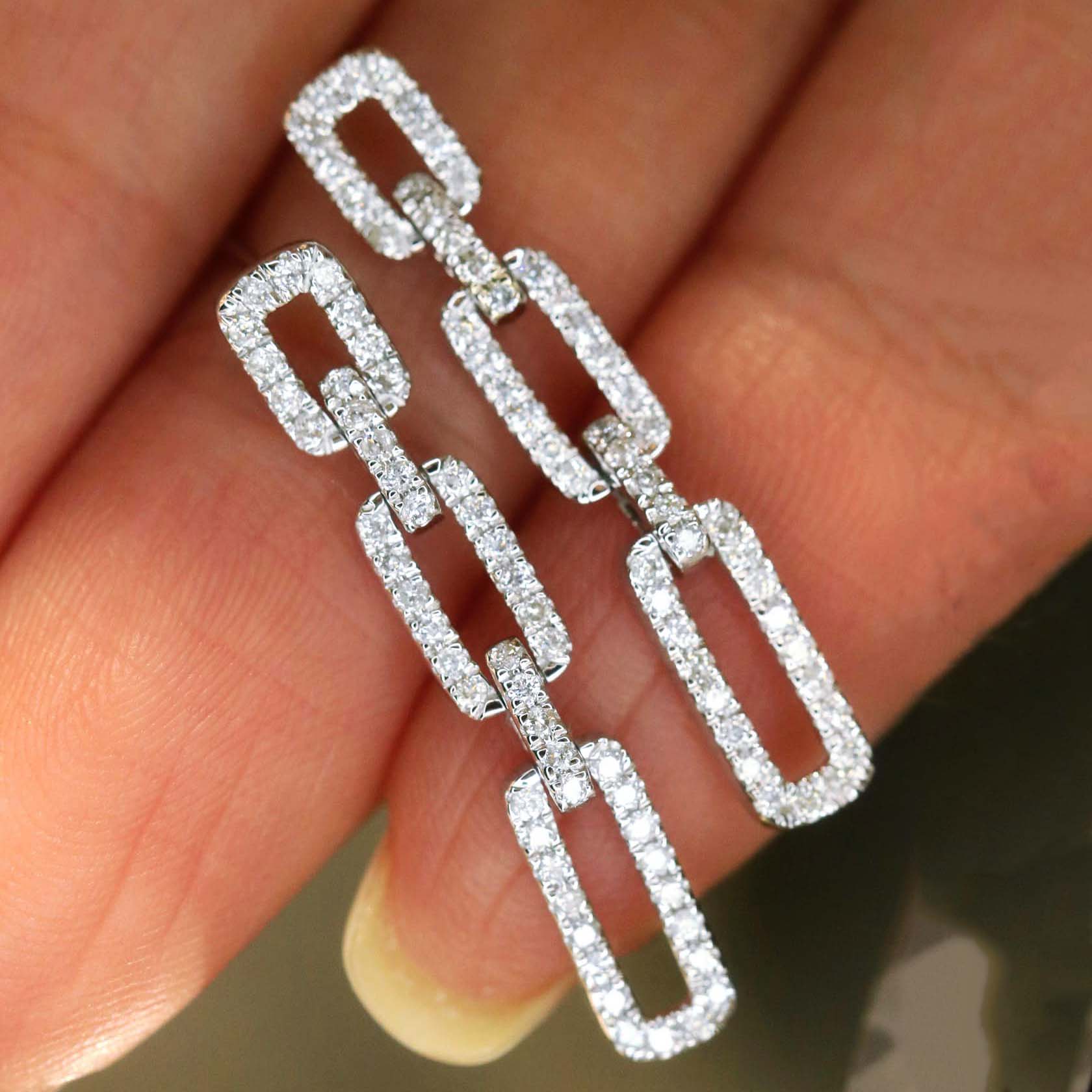 18K天然鑽石-氣質垂墜耳環