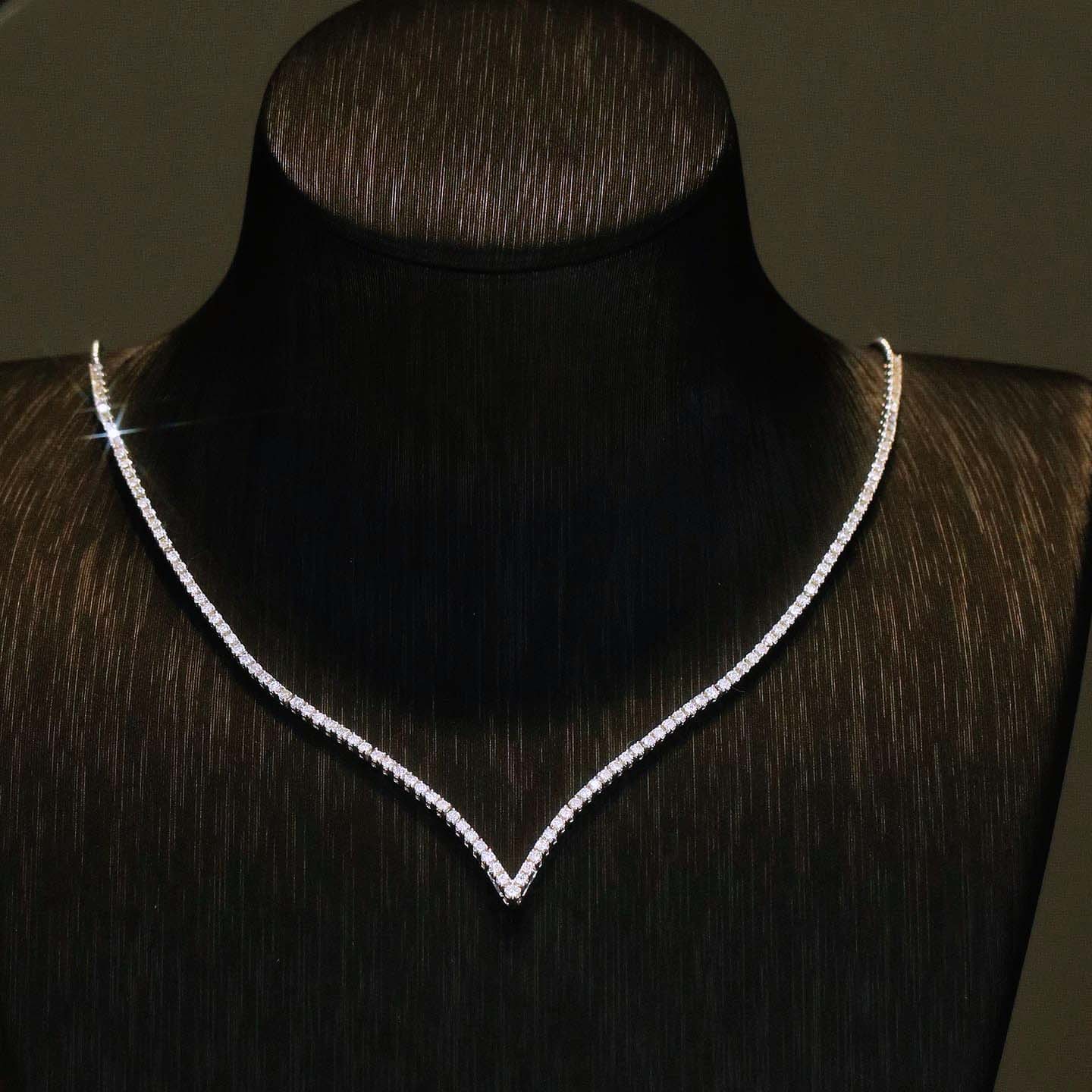 18K天然鑽石-V形萬能扣項鍊 - 第7張圖 18K天然鑽石-V形萬能扣項鍊