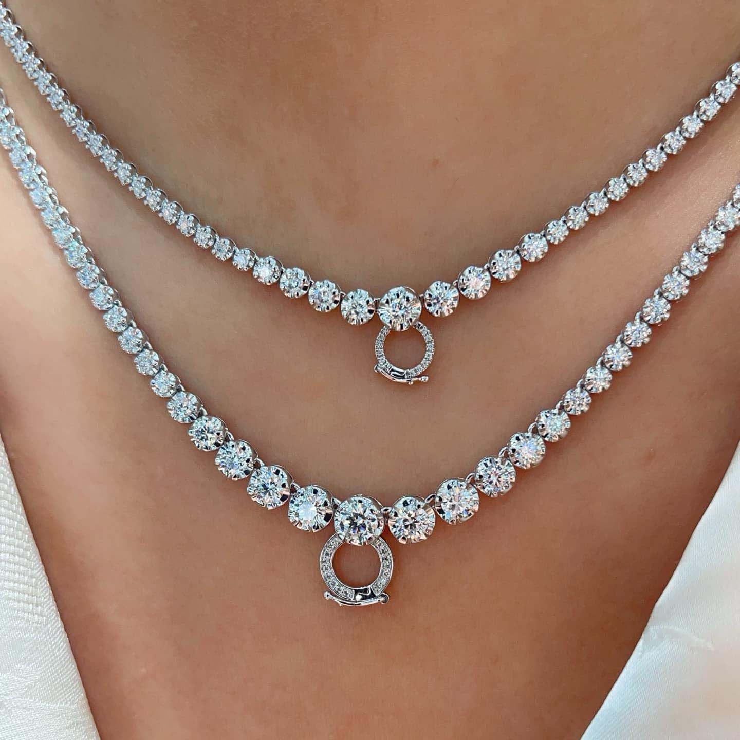 18K天然鑽石-6克拉萬能扣項鍊