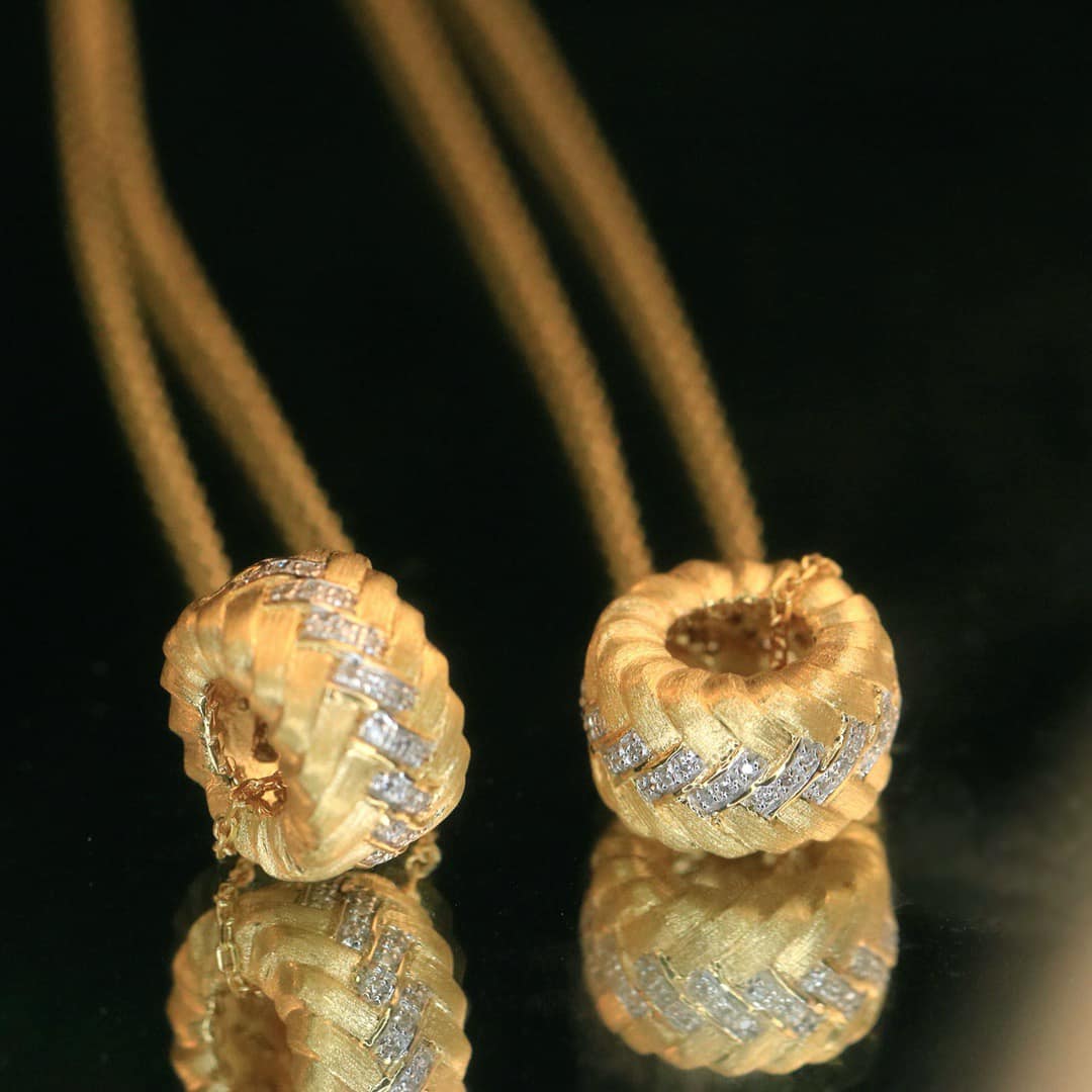 18K天然鑽石-拉絲編織款路路通項鍊