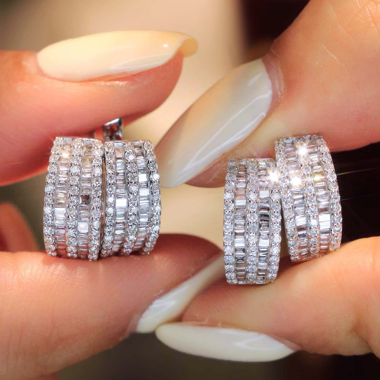 18K天然鑽石-雙排閃耀耳環 - 第4張圖 18K天然鑽石-雙排閃耀耳環