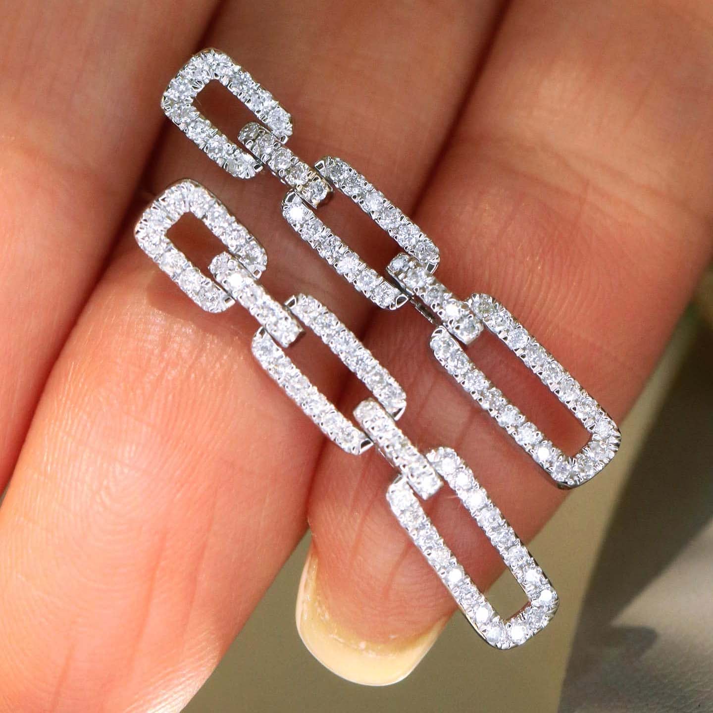 18K天然鑽石-氣質垂墜耳環