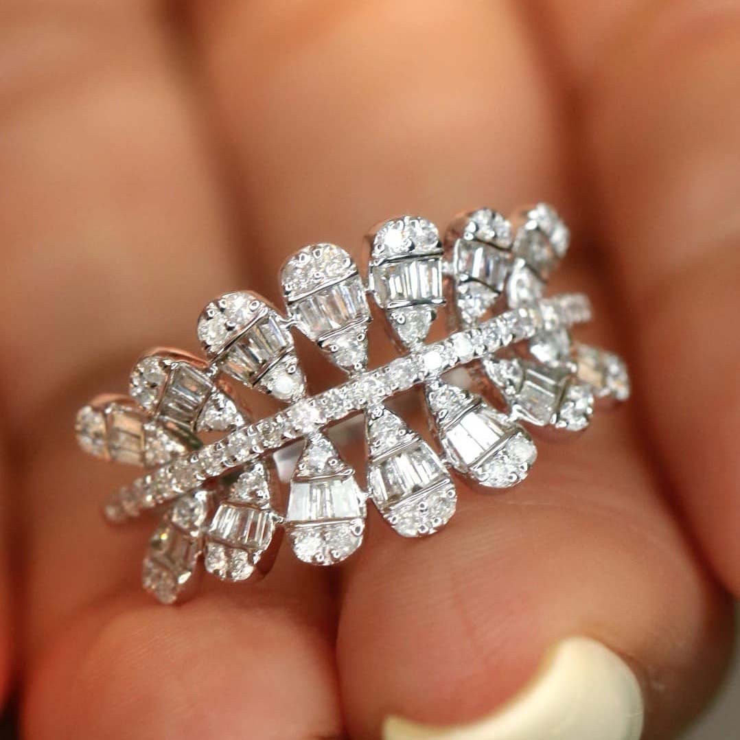 18K天然鑽石-水滴雙排戒指 - 第4張圖 18K天然鑽石-水滴雙排戒指