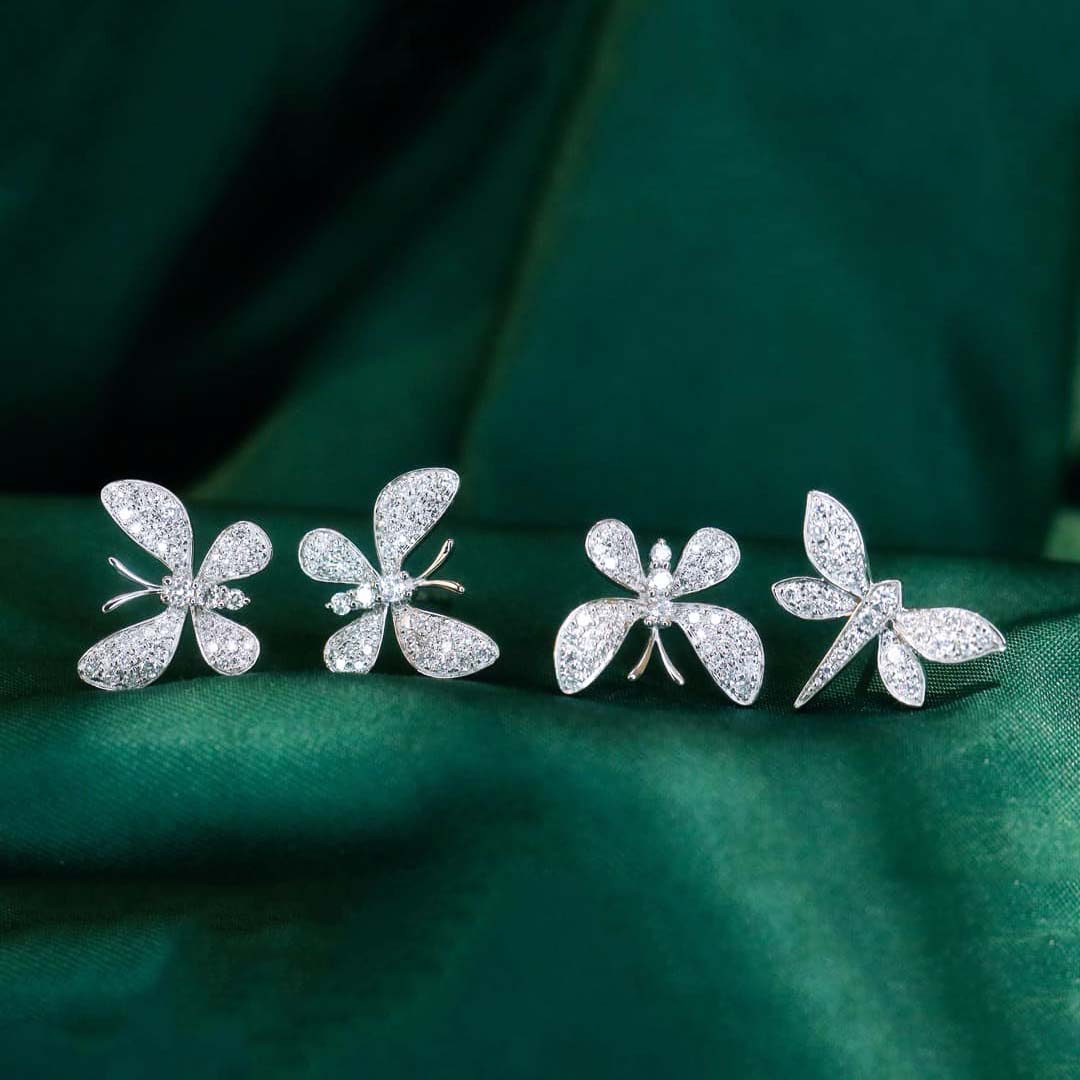 18K天然鑽石-蜻蜓/蝴蝶生動耳環 - 第9張圖 18K天然鑽石-蜻蜓/蝴蝶生動耳環