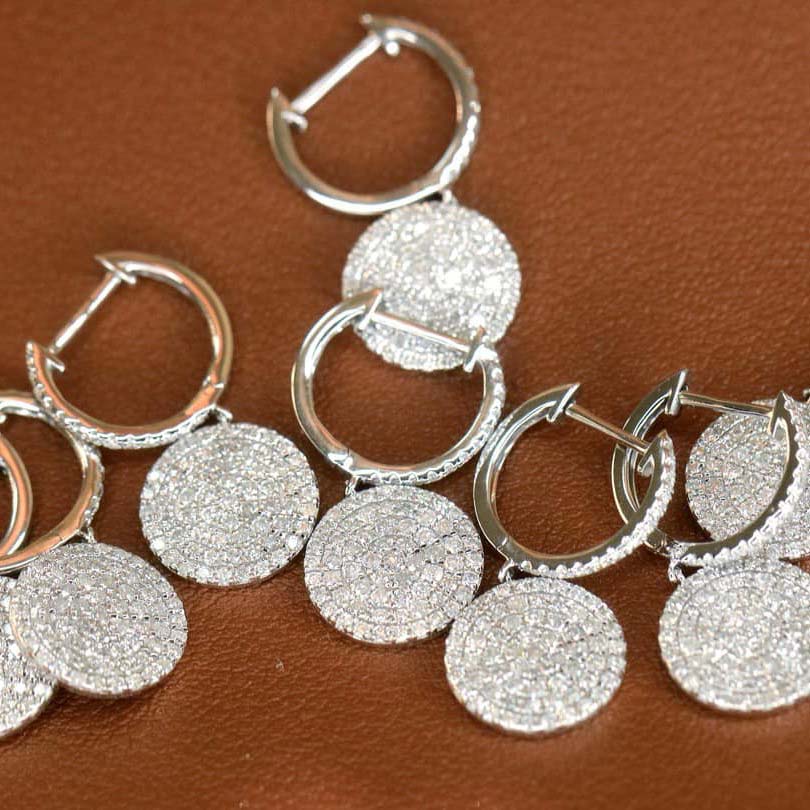 18K天然鑽石-大圓形垂墜耳環 - 第6張圖 18K天然鑽石-大圓形垂墜耳環