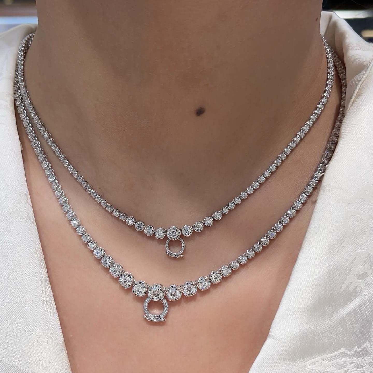 18K天然鑽石-6克拉萬能扣項鍊