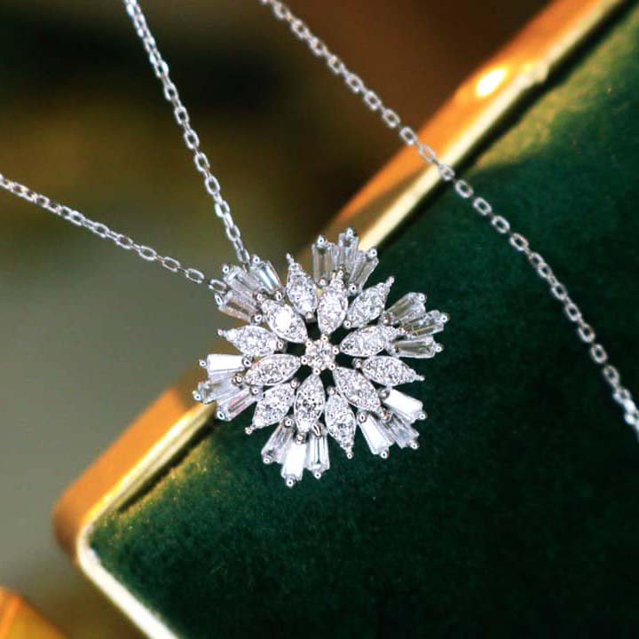 18K天然鑽石-精緻雪花項鍊/耳環 - 第11張圖 18K天然鑽石-精緻雪花項鍊/耳環