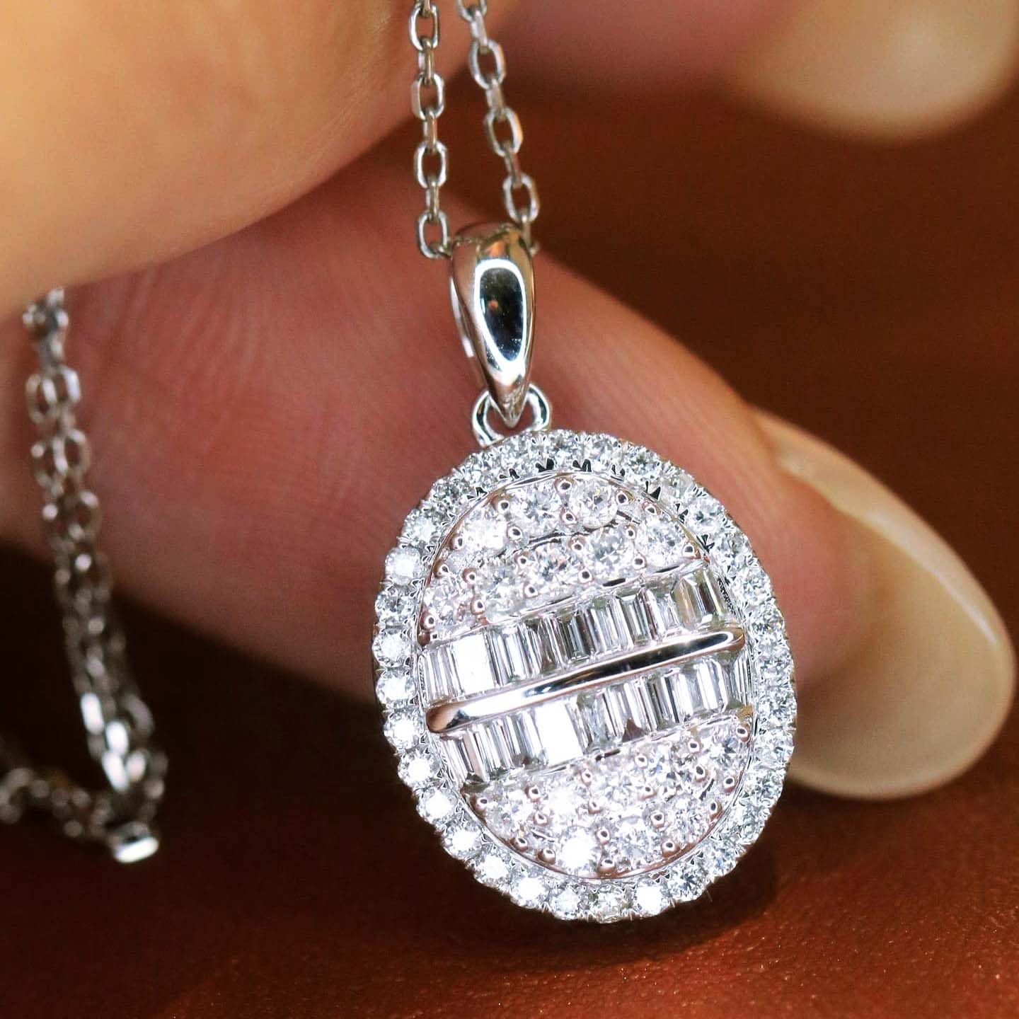 18K天然鑽石-鴿子蛋型拼鑲項鍊/耳環 - 第4張圖 18K天然鑽石-鴿子蛋型拼鑲項鍊/耳環