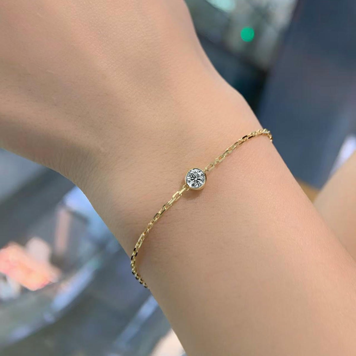 18K天然鑽石-雙顆鑽閃耀手鍊