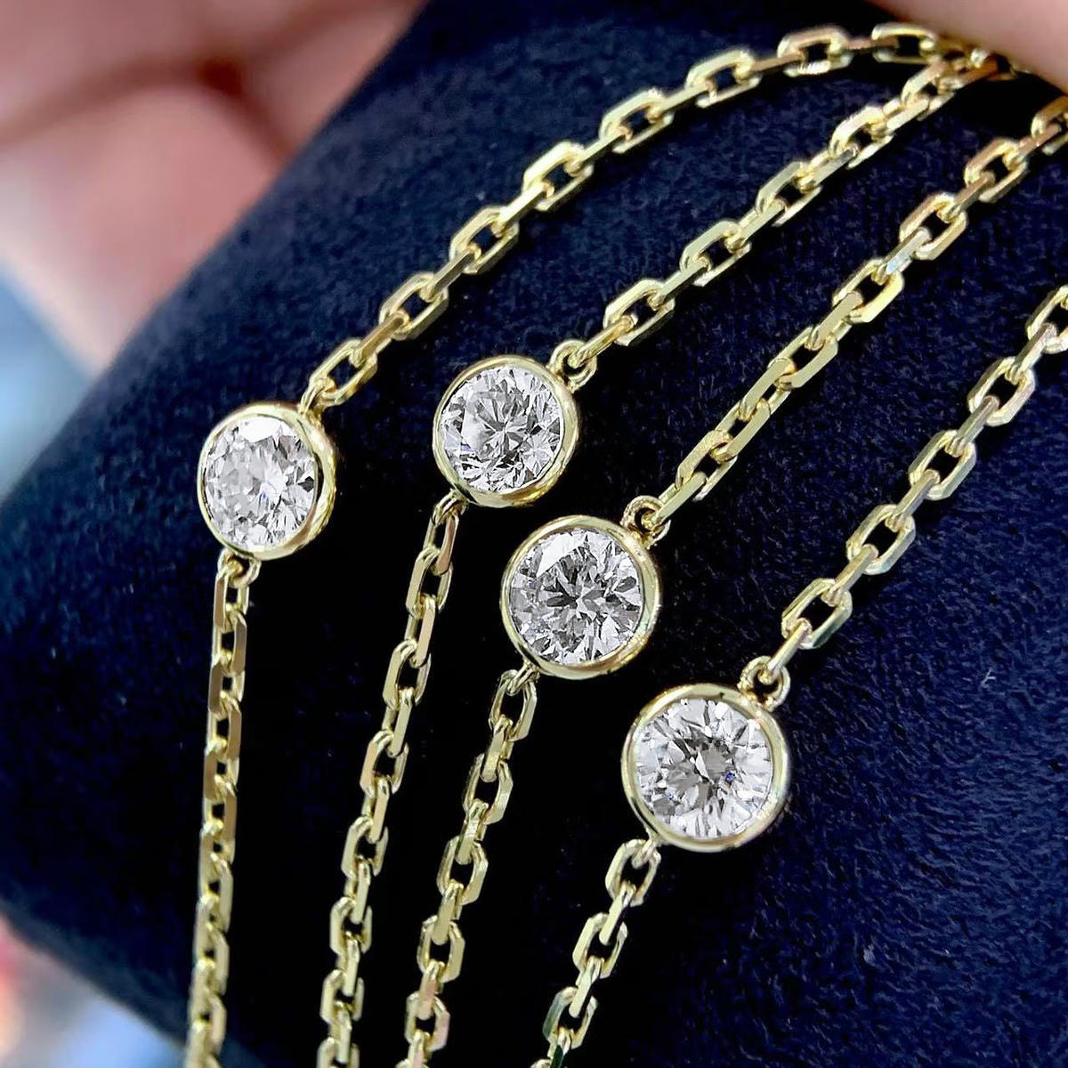 18K天然鑽石-雙顆鑽閃耀手鍊