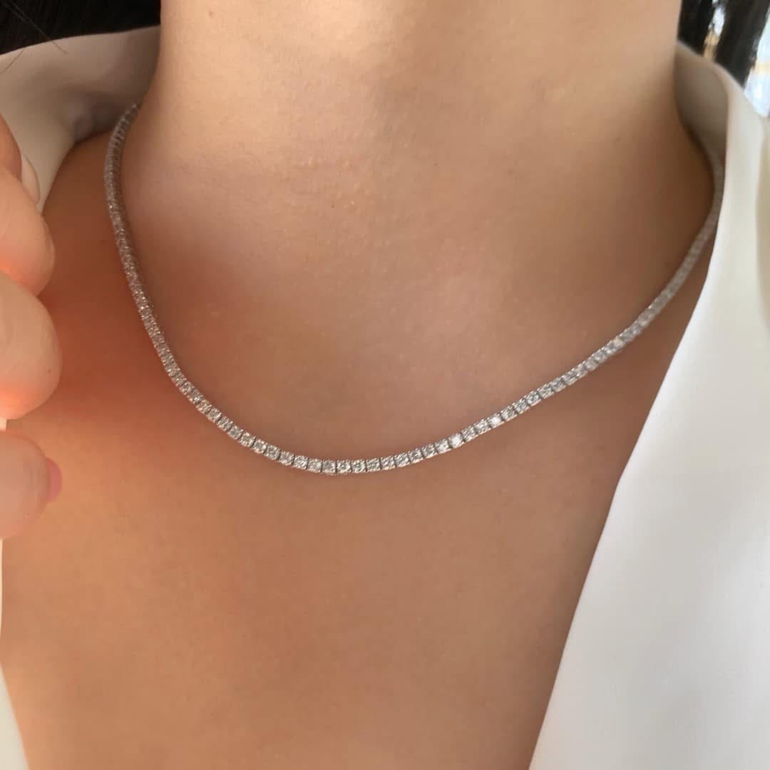 18K天然鑽石-經典四爪項鍊