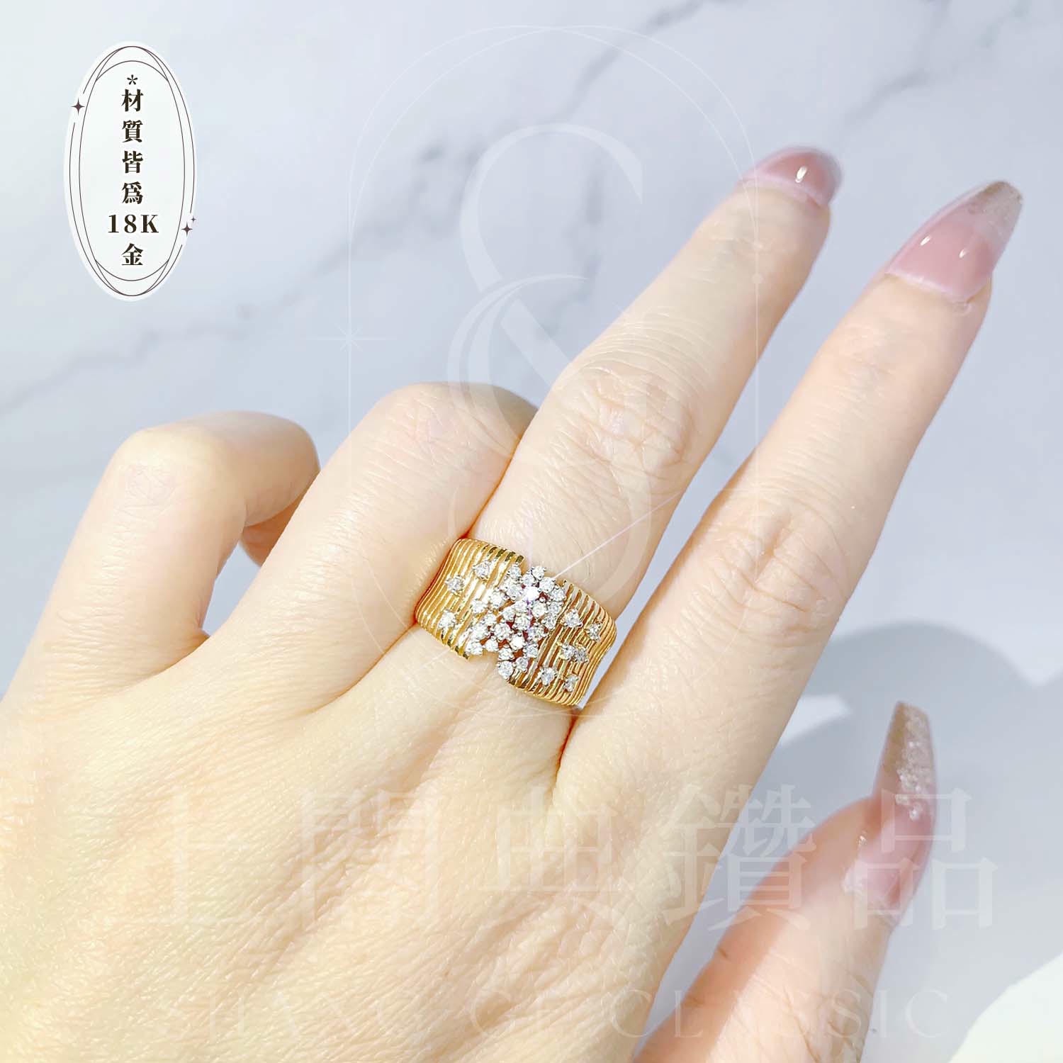 18K天然鑽石-繁星閃爍戒指