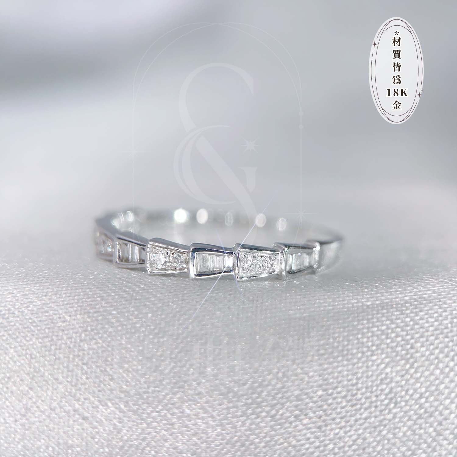 18K天然鑽石-幾何造型戒指 - 第2張圖 18K天然鑽石-幾何造型戒指