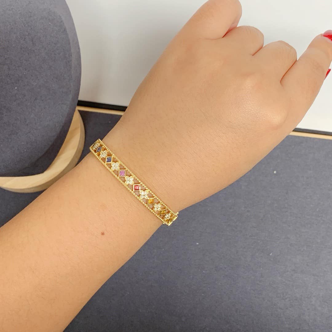 18K天然彩虹藍寶石-滿天星河手鐲