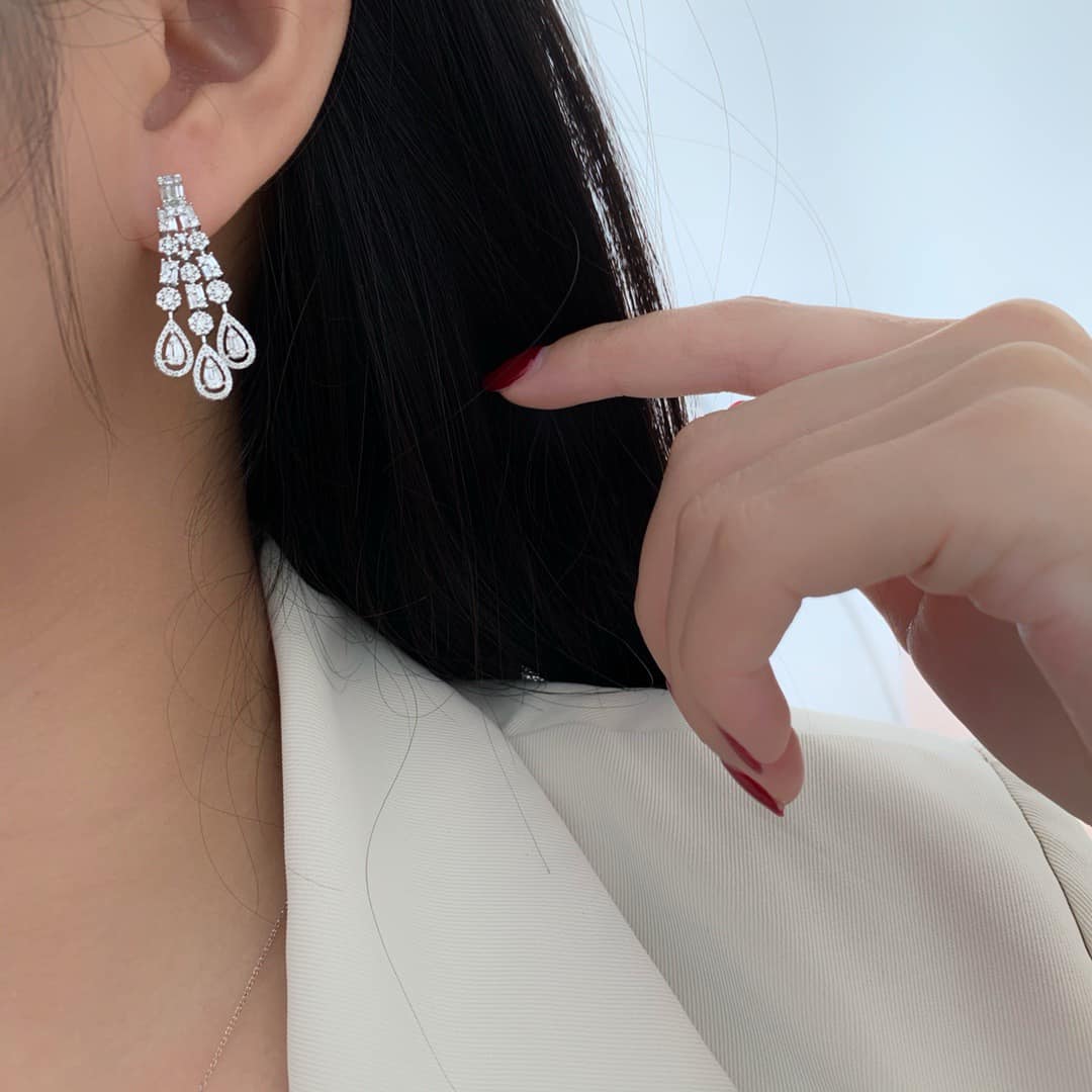 18K天然鑽石-冰糖豪華大女主耳環