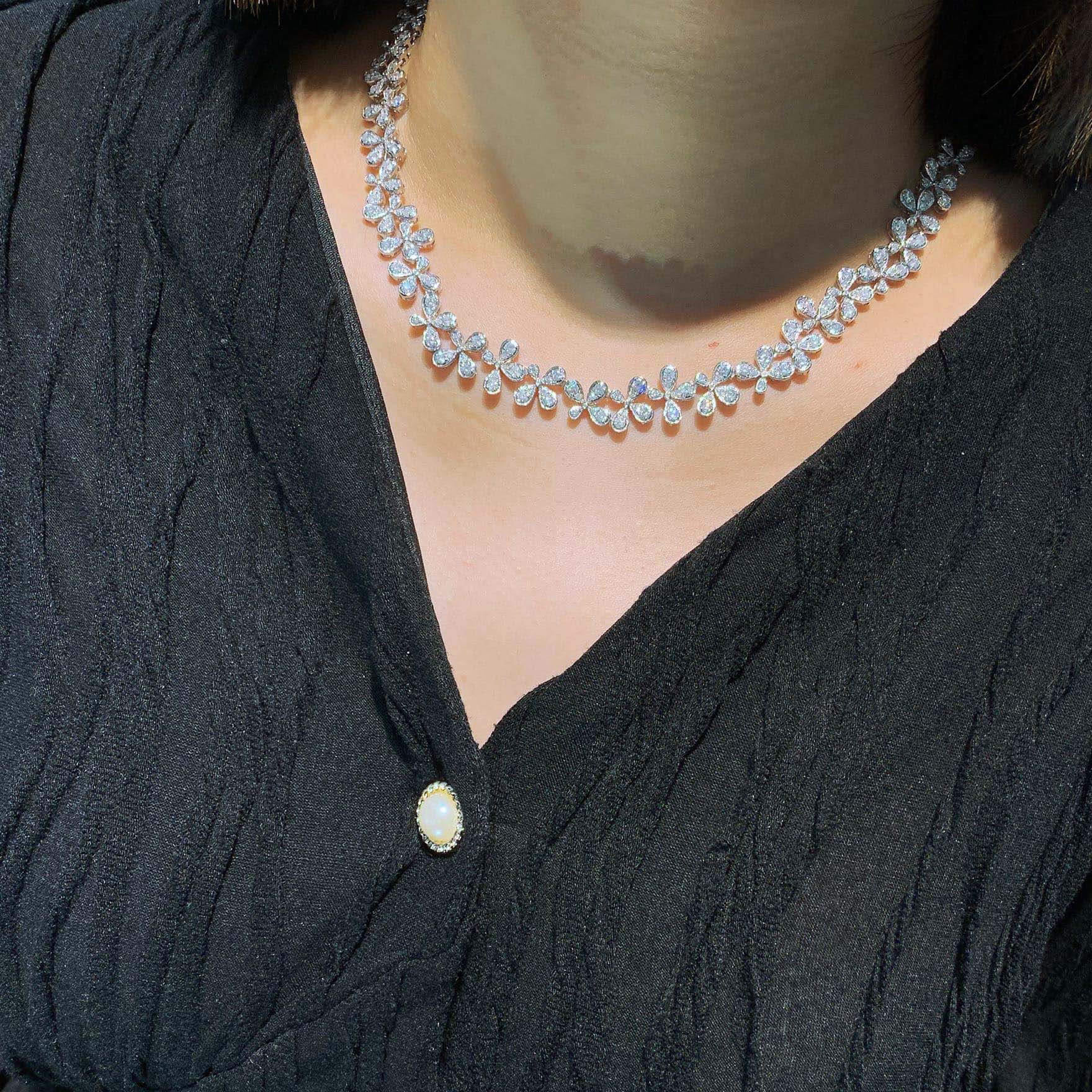 18K天然鑽石-晚宴閃耀項鍊