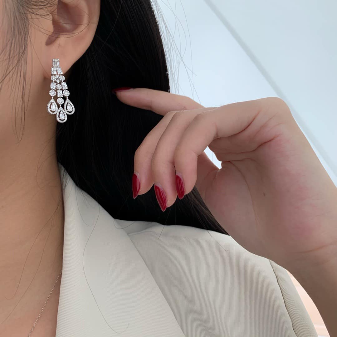 18K天然鑽石-冰糖豪華大女主耳環