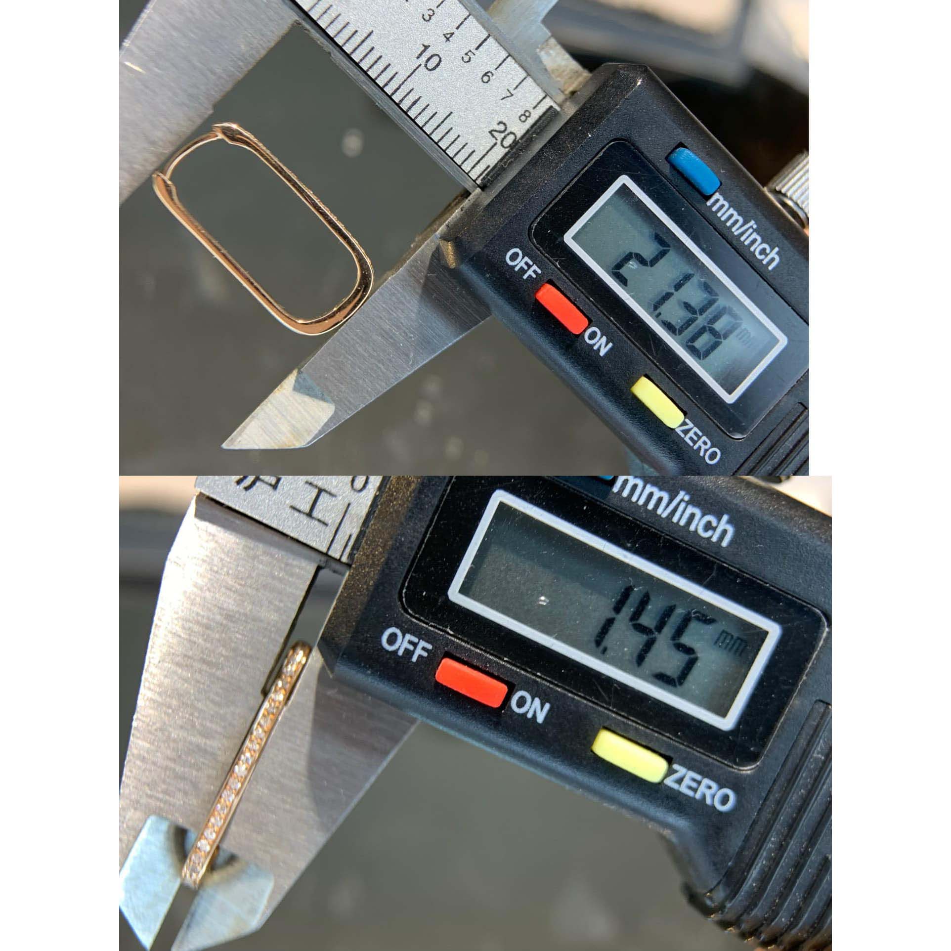 18K天然鑽石-簡約長方形氣質耳環