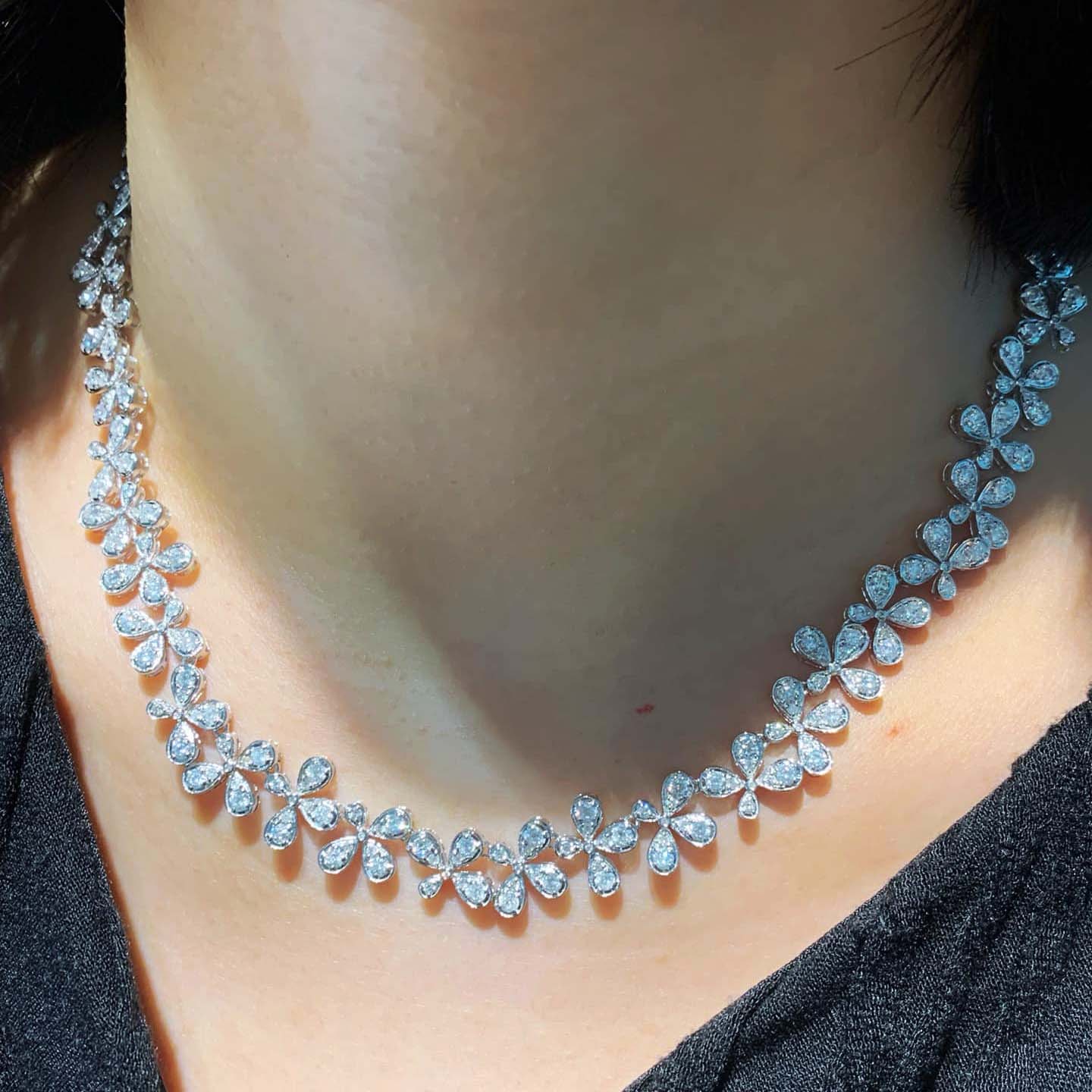 18K天然鑽石-晚宴閃耀項鍊