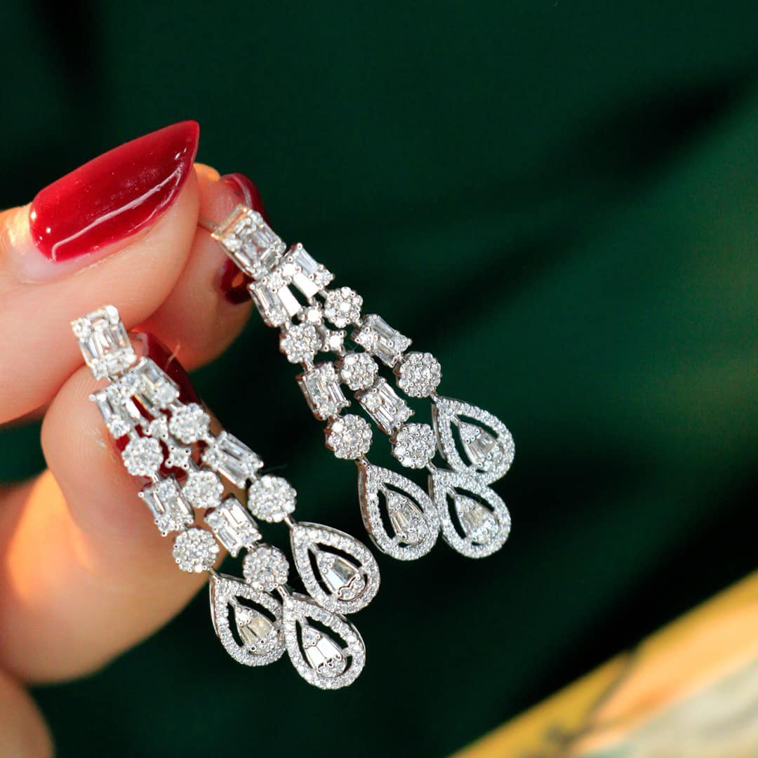 18K天然鑽石-冰糖豪華大女主耳環