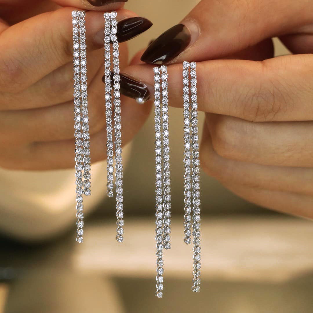 18K天然鑽石-氣質長形耳環 - 第2張圖 18K天然鑽石-氣質長形耳環