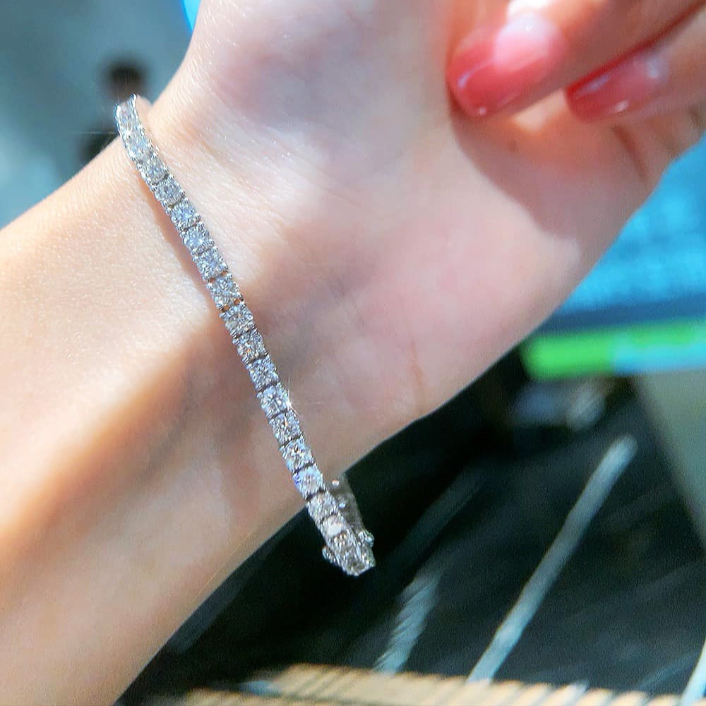 18K天然鑽石-經典款四爪手鍊