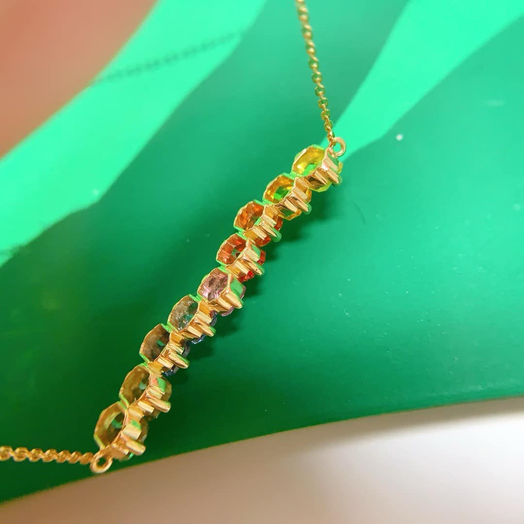 18K天然彩虹藍寶石-跳舞精靈項鍊 - 第3張圖 18K天然彩虹藍寶石-跳舞精靈項鍊