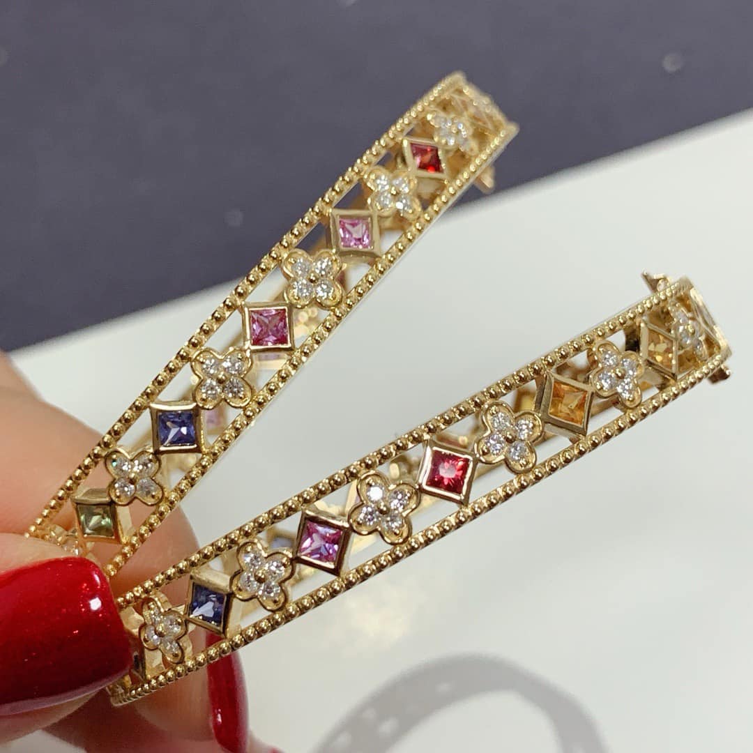 18K天然彩虹藍寶石-滿天星河手鐲