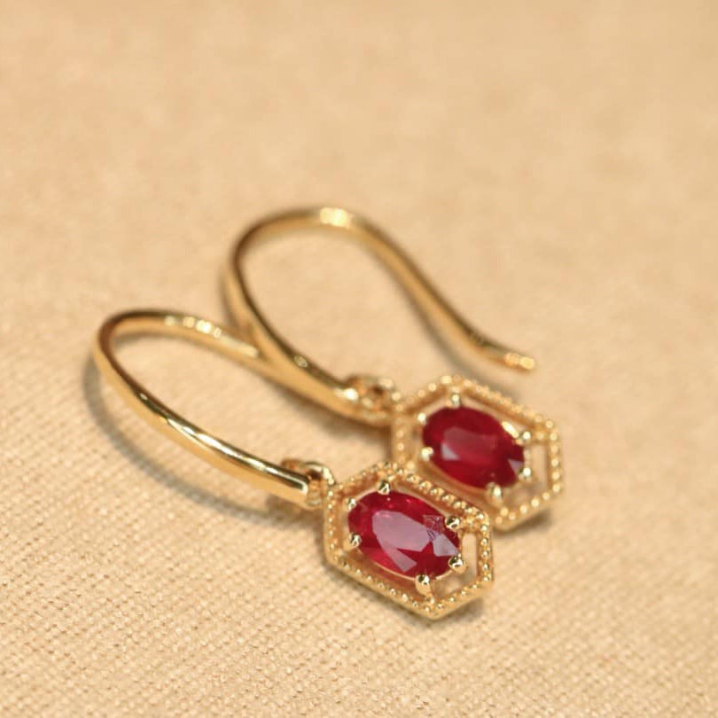 18K天然紅寶石-貴族經典垂墜耳環 - 第4張圖 18K天然紅寶石-貴族經典垂墜耳環