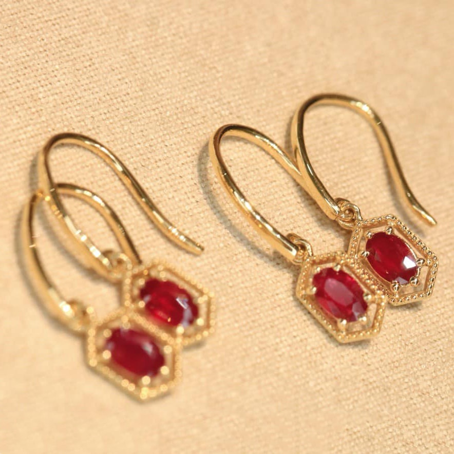 18K天然紅寶石-貴族經典垂墜耳環 - 第5張圖 18K天然紅寶石-貴族經典垂墜耳環