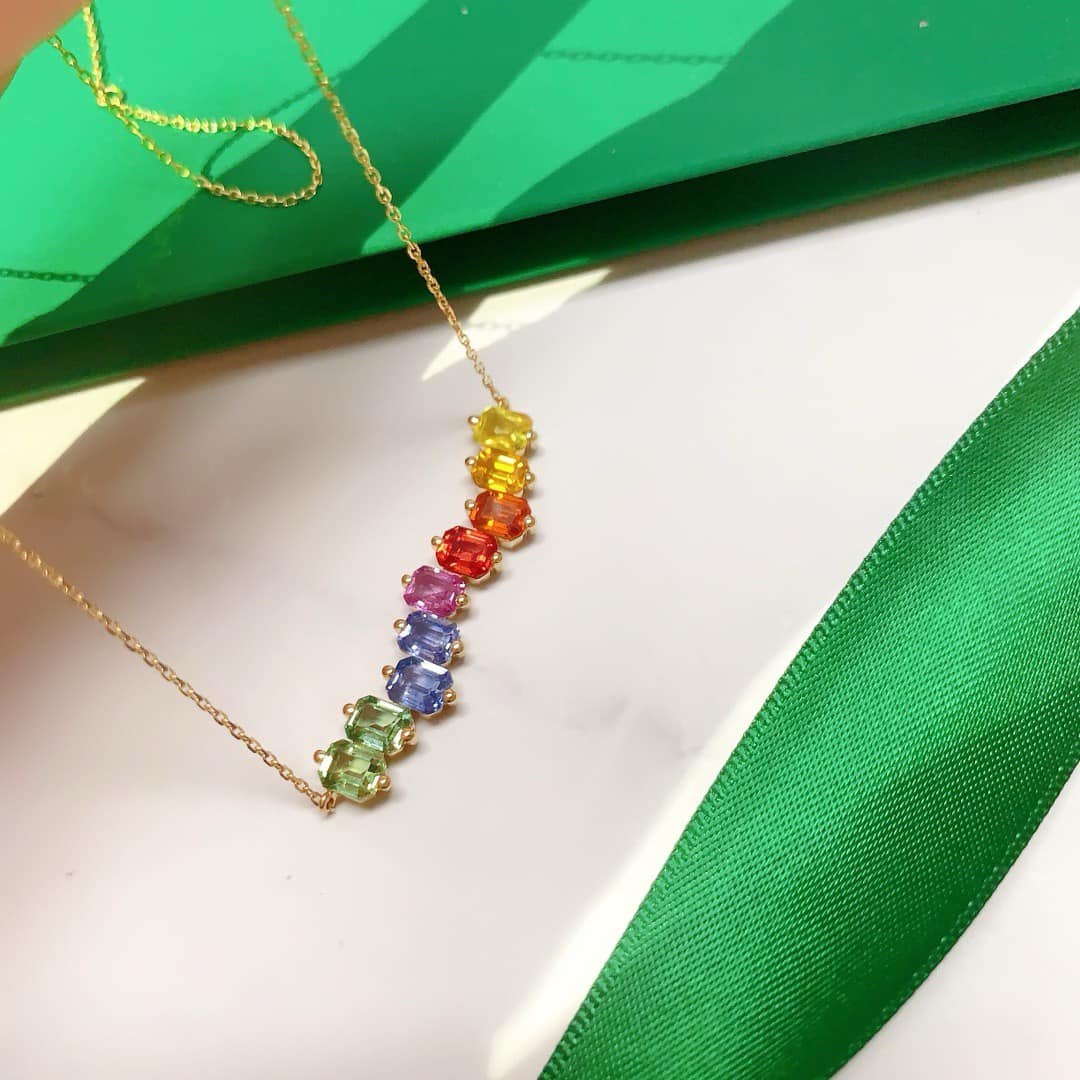 18K天然彩虹藍寶石-跳舞精靈項鍊 - 第7張圖 18K天然彩虹藍寶石-跳舞精靈項鍊