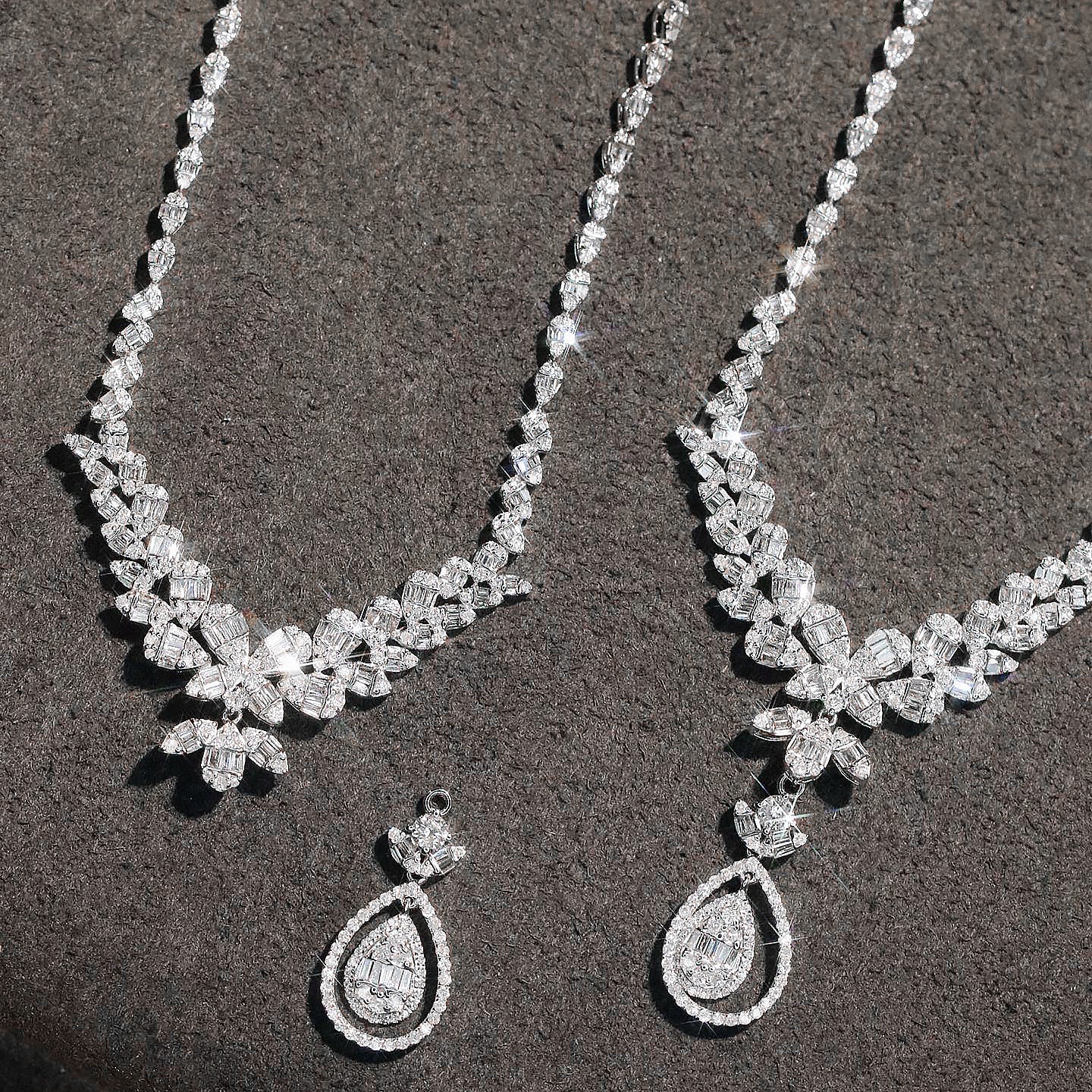 18K天然鑽石-豪華可拆卸水滴項鍊