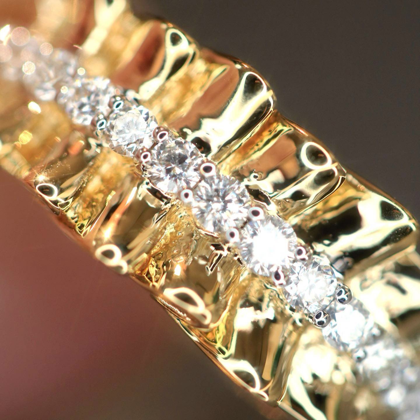 18K天然鑽石-百褶時尚戒指