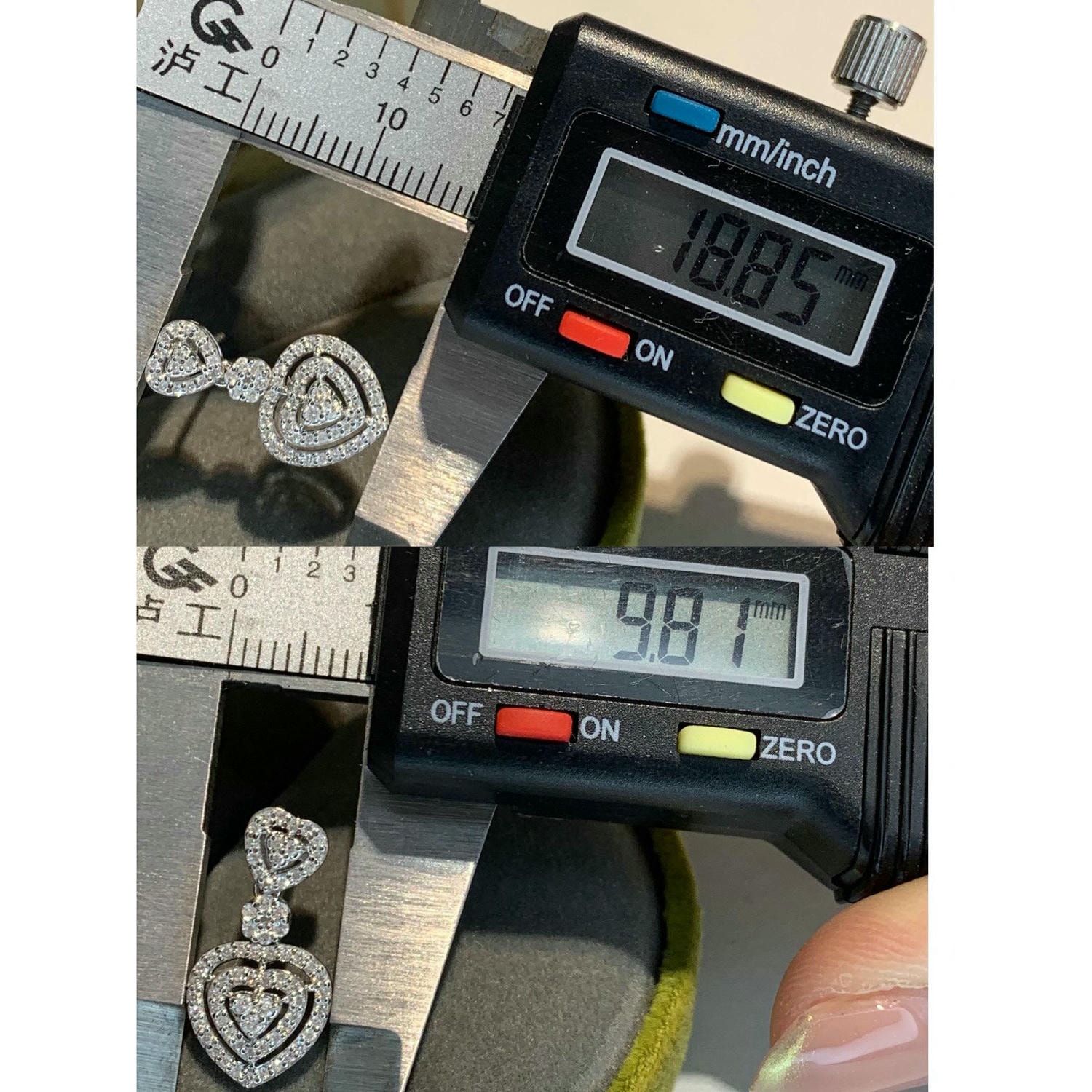 18K天然鑽石-豪華愛心耳環