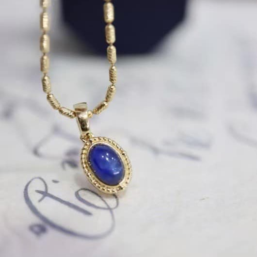 18K天然藍寶石-斯里蘭卡皇家藍墜飾